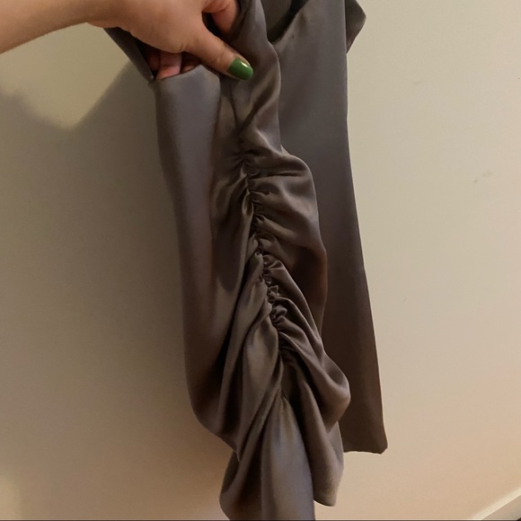 Coco & Yves Brown Satin Mini Dress - Picture 12 of 13